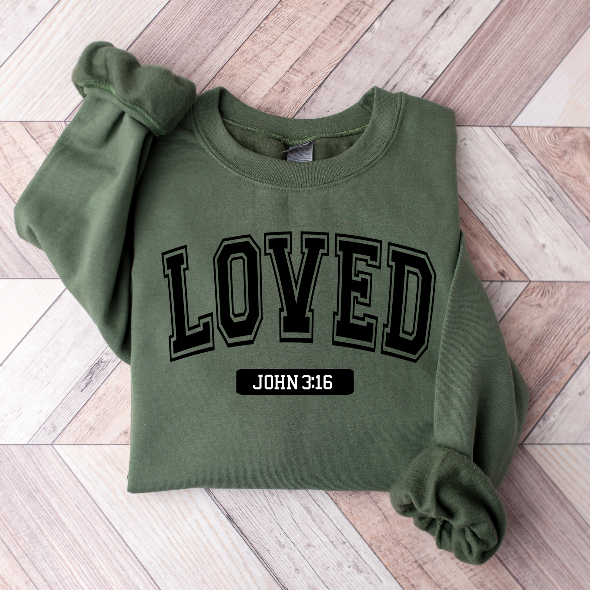 Wholesale Varsity Loved - Sand Sweatshirt