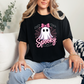 Wholesale Spooky Ghost Pink Graphic Tee - Black Tee