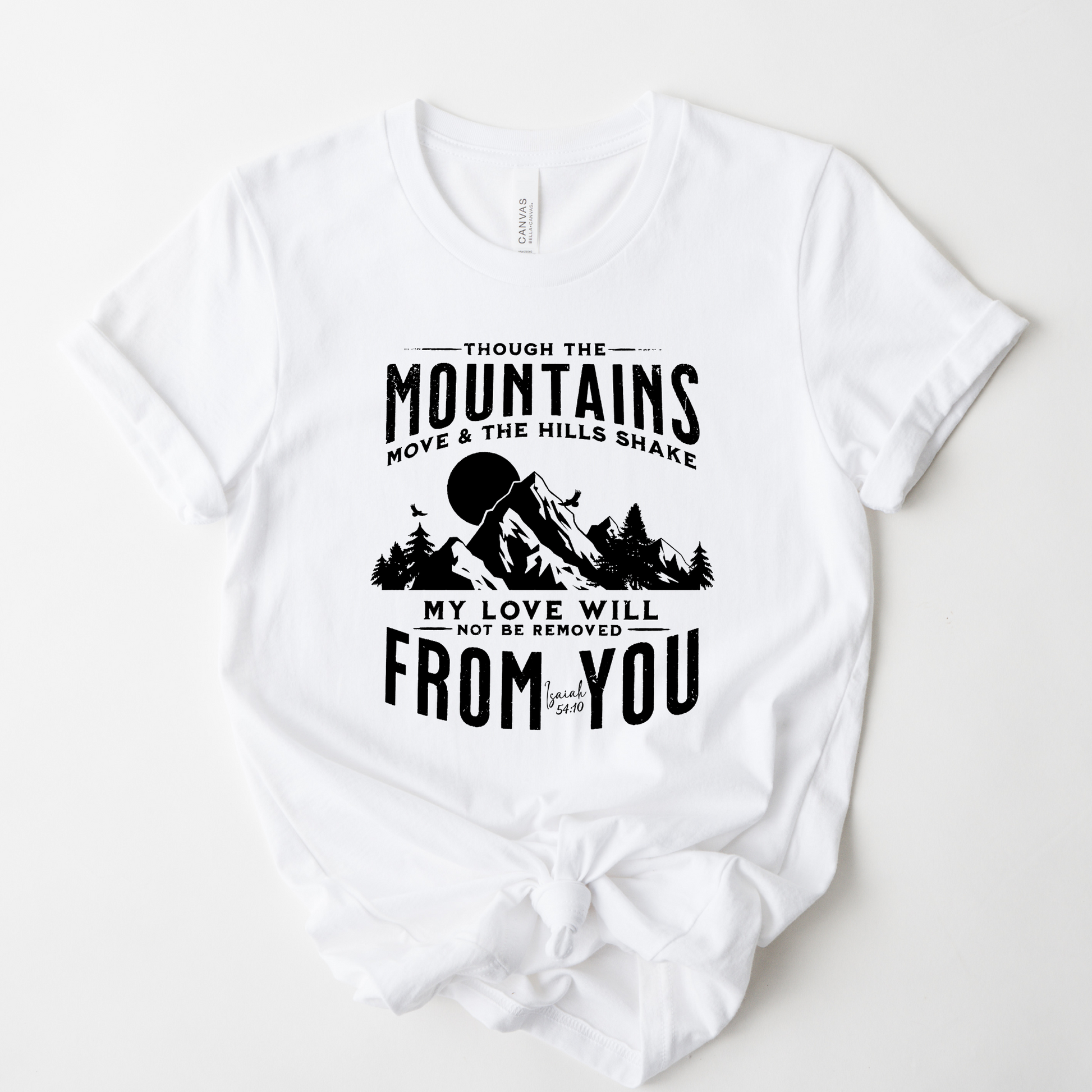 Wholesale Though the mountains move Graphic Tee - Heather Purple Tee