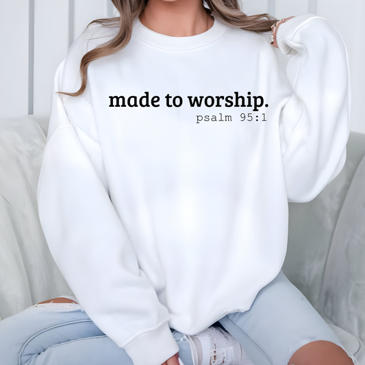 Wholesale Made to Worship Words Sweatshirt - White Sweatshirt