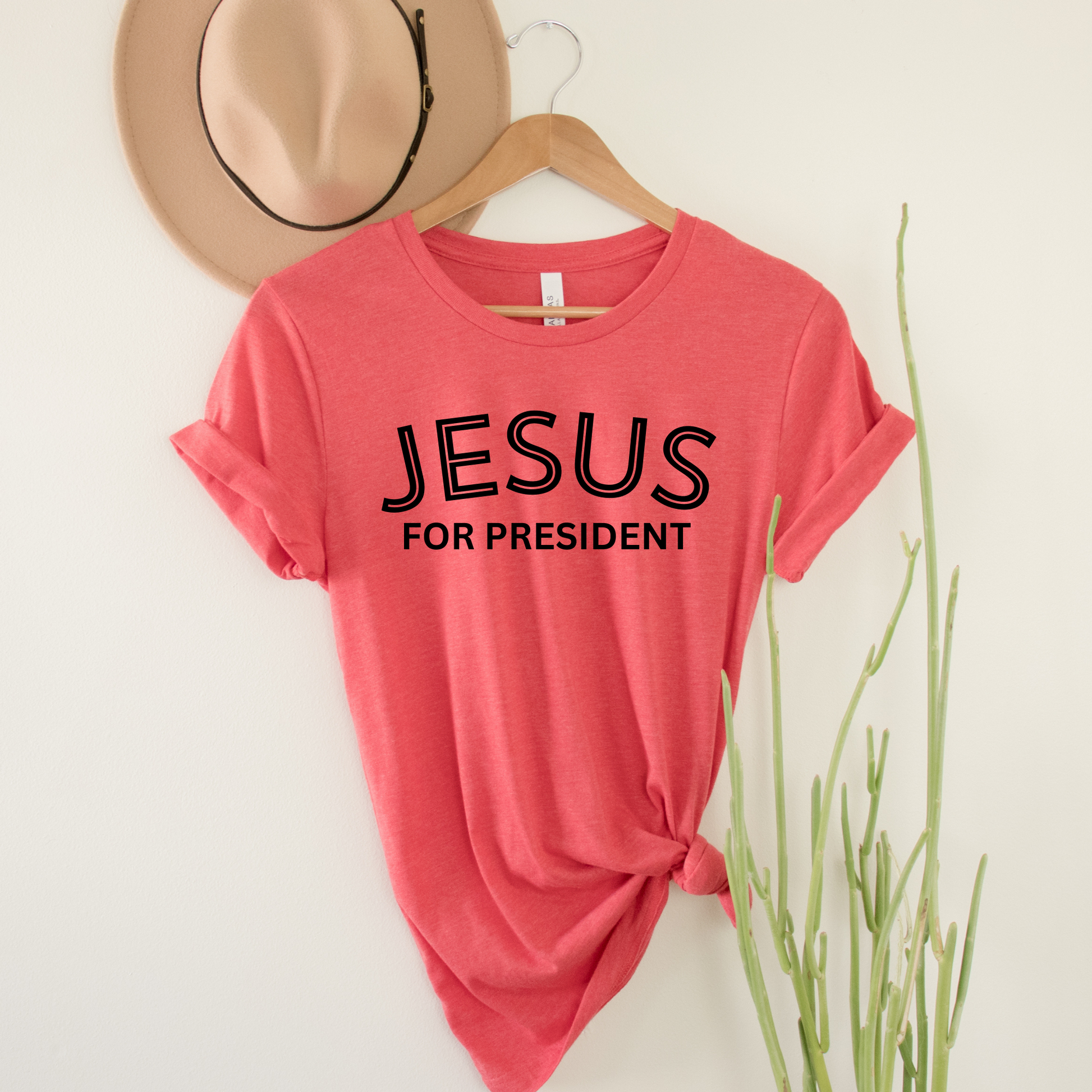 Wholesale Jesus for President Graphic Tee - Heather Red Tee