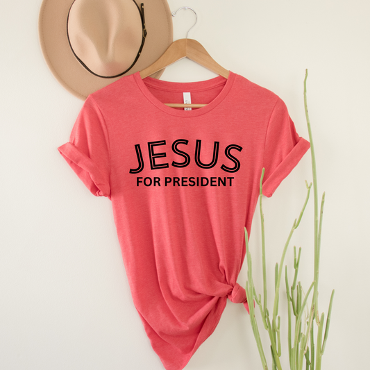 Wholesale Jesus for President Graphic Tee - Heather Red Tee