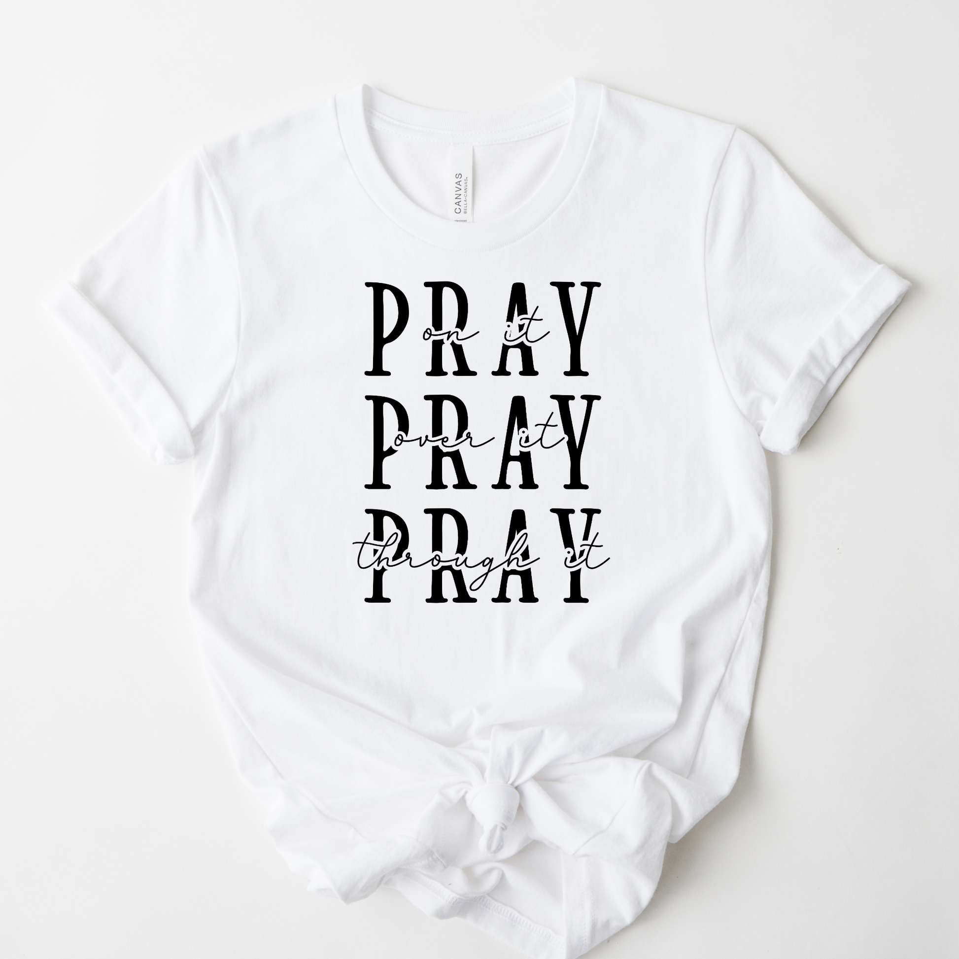 Wholesale Pray pray pray Graphic Tee - White Tee