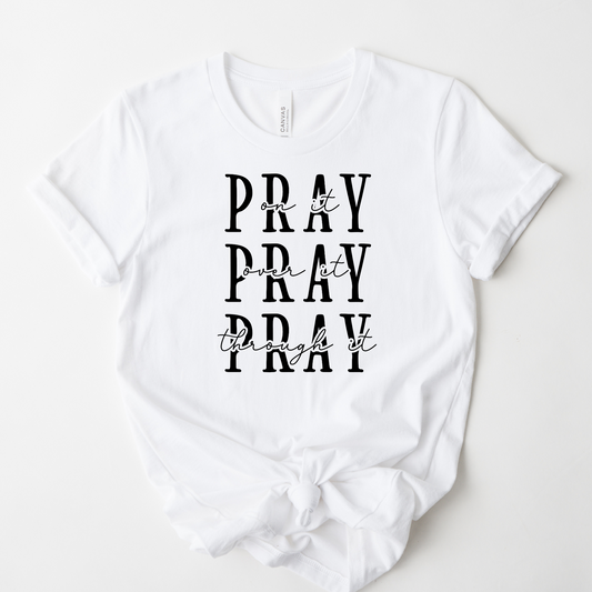 Wholesale Pray pray pray Graphic Tee - White Tee