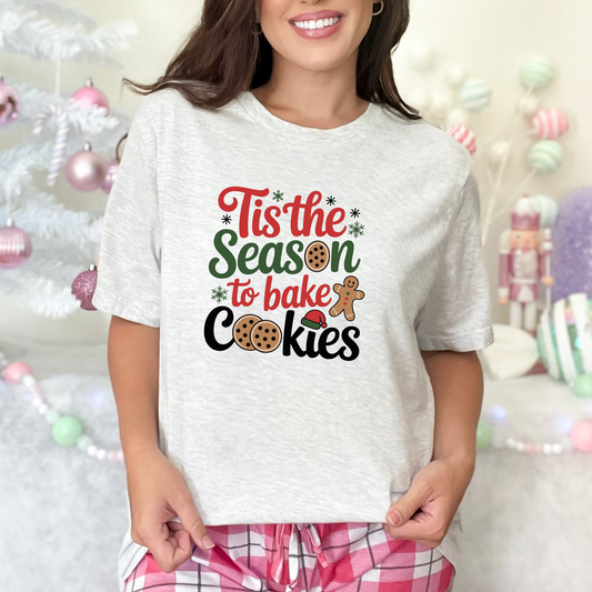 Wholesale Tis the Season to Bake Cookies Graphic Tee - Ash Tee