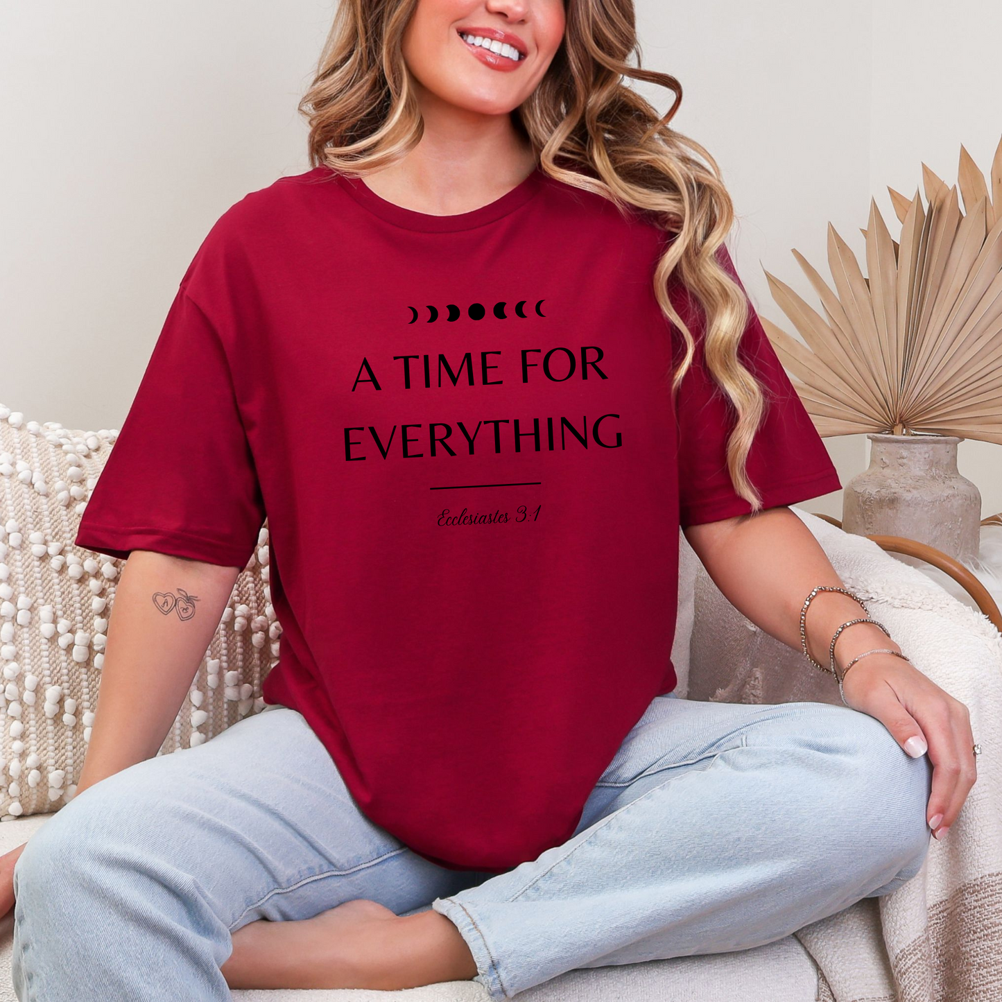 Wholesale A Time for Everything Graphic Tee - Cardinal Red Tee