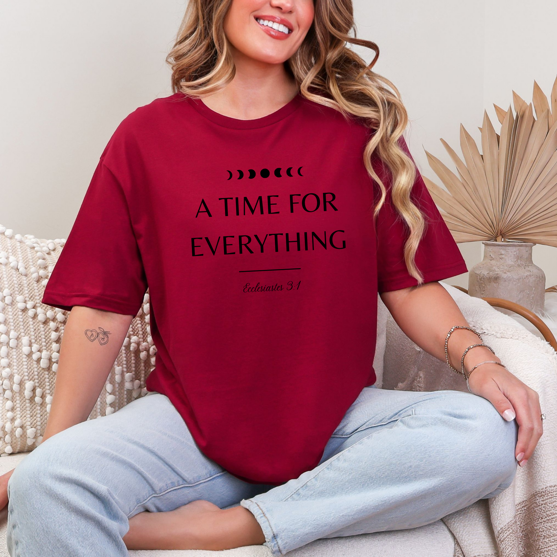 Wholesale A Time for Everything Graphic Tee - Cardinal Red Tee