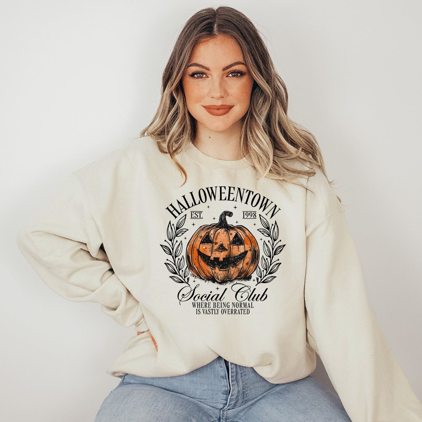 Wholesale Halloweentown Social Club - Sand Sweatshirt