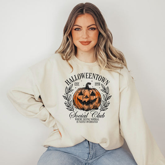 Wholesale Halloweentown Social Club - Sand Sweatshirt
