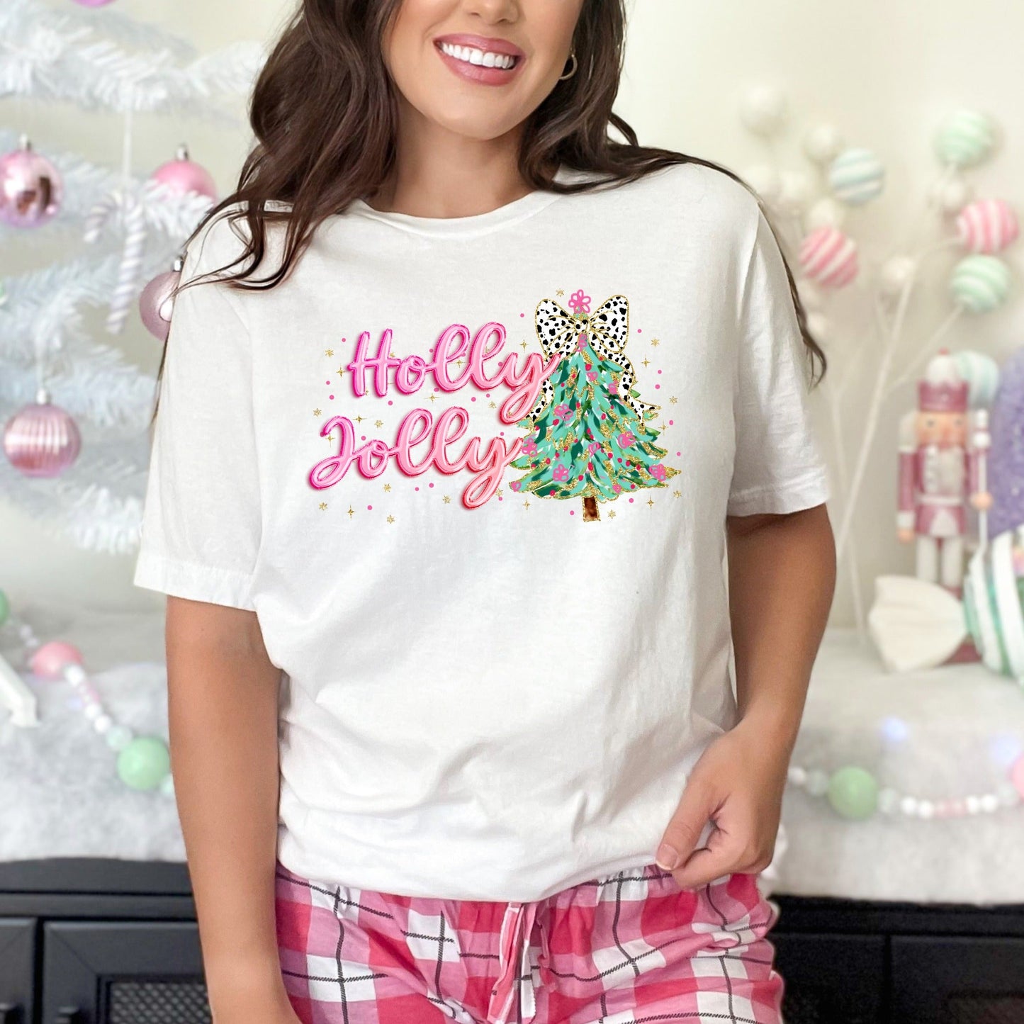 Wholesale Pink Holly Jolly - Pink Sweatshirt