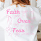 Wholesale Bows Faith Over Fear - White Sweatshirt