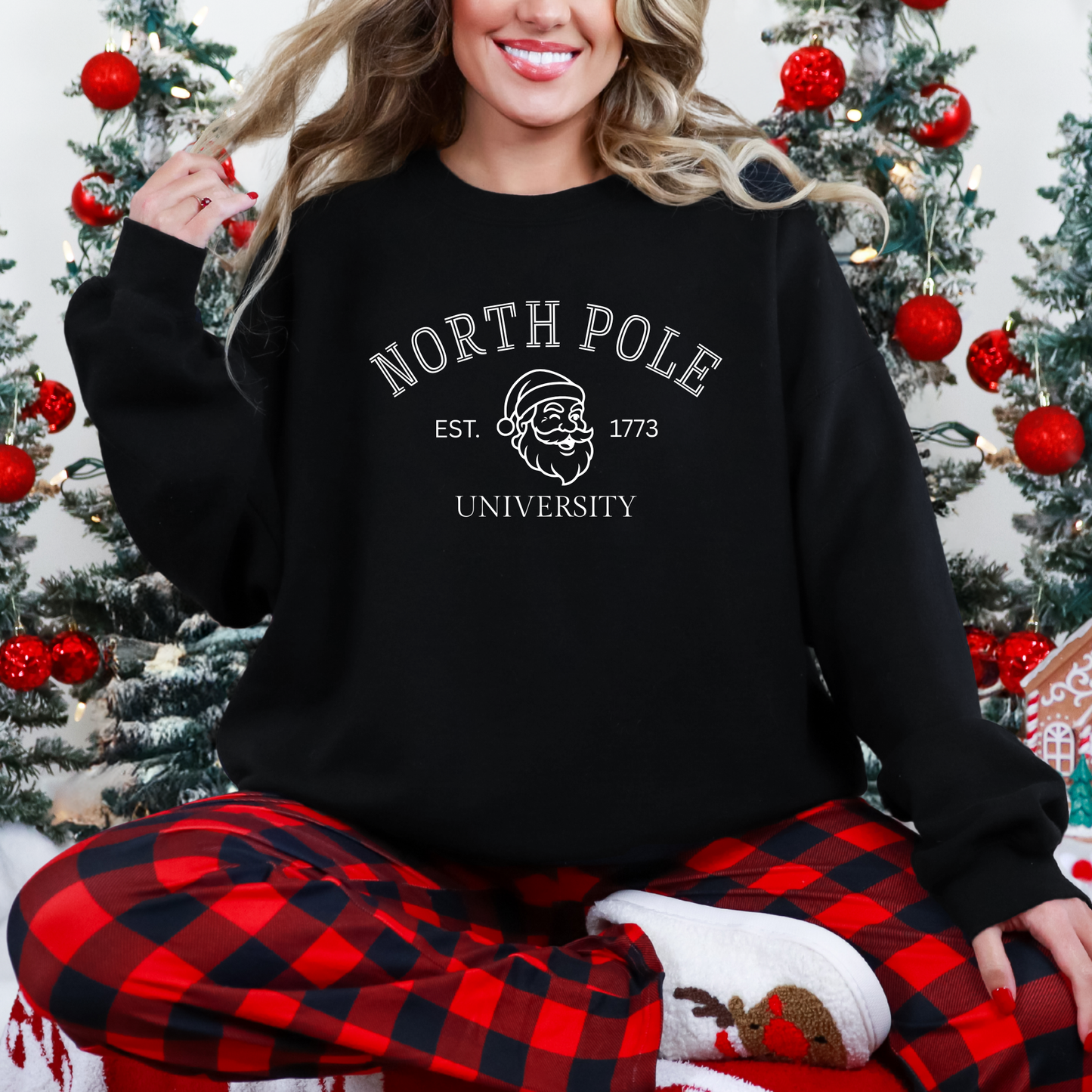 Wholesale North Pole University Sweatshirt - Black Sweatshirt