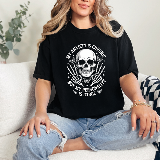Wholesale My Anxiety Is Graphic Tee - Black Tee