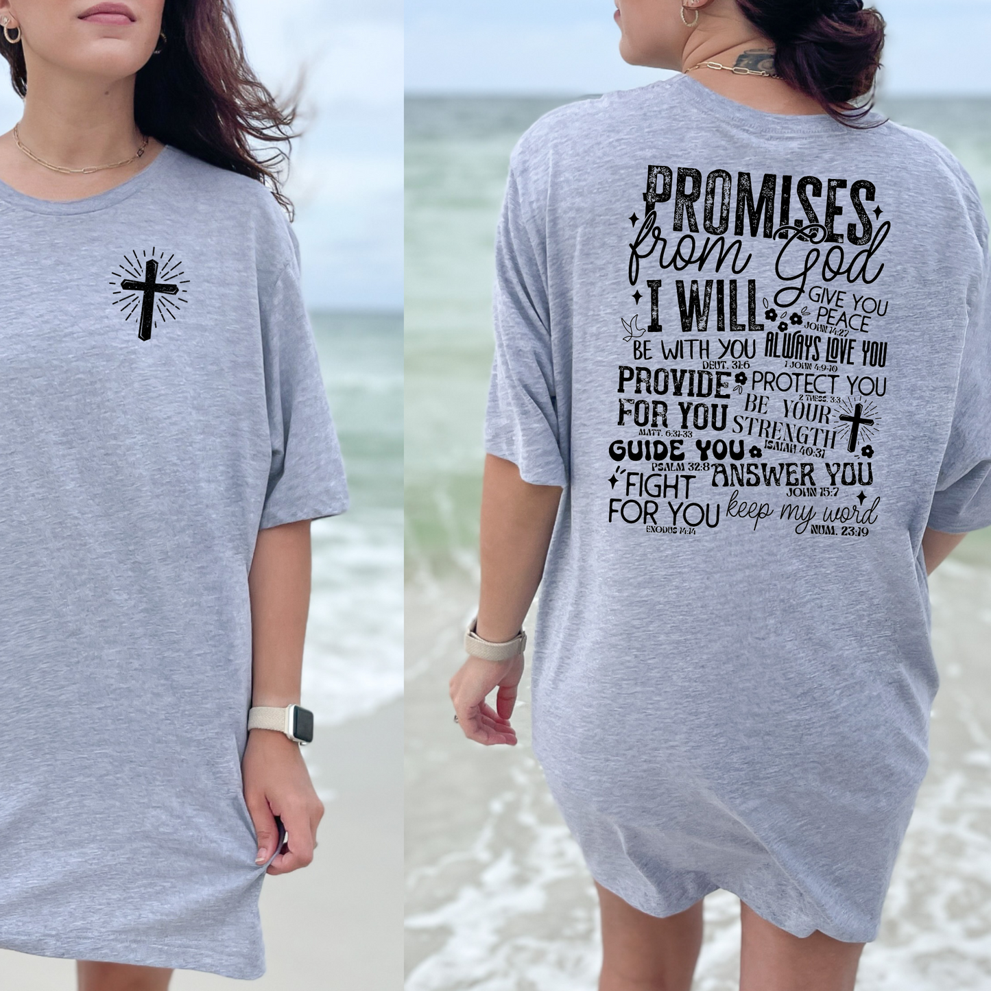 Wholesale Promises from God Graphic Tee - Grey Tee