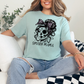 Wholesale Spooky Mama Face Graphic Tee - Dusty Blue Tee
