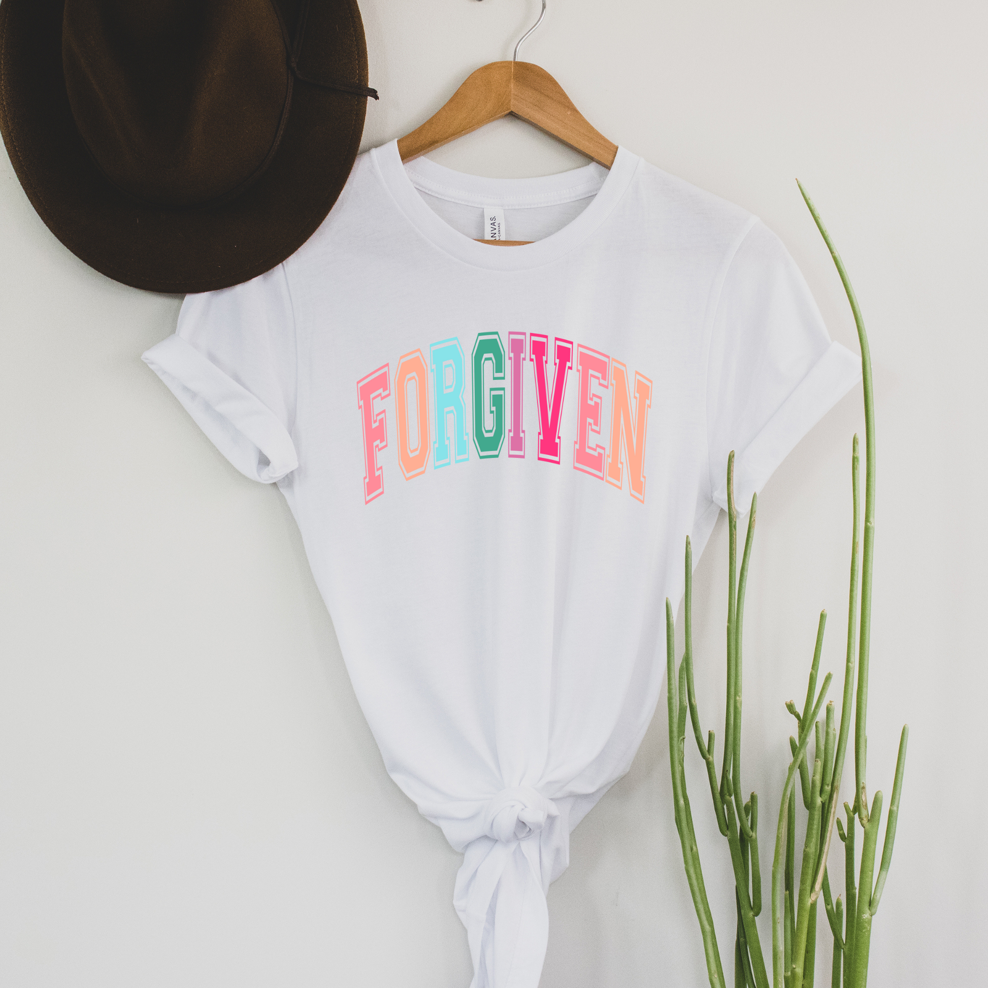 Wholesale Varsity Forgiven Graphic Tee - White Sweatshirt