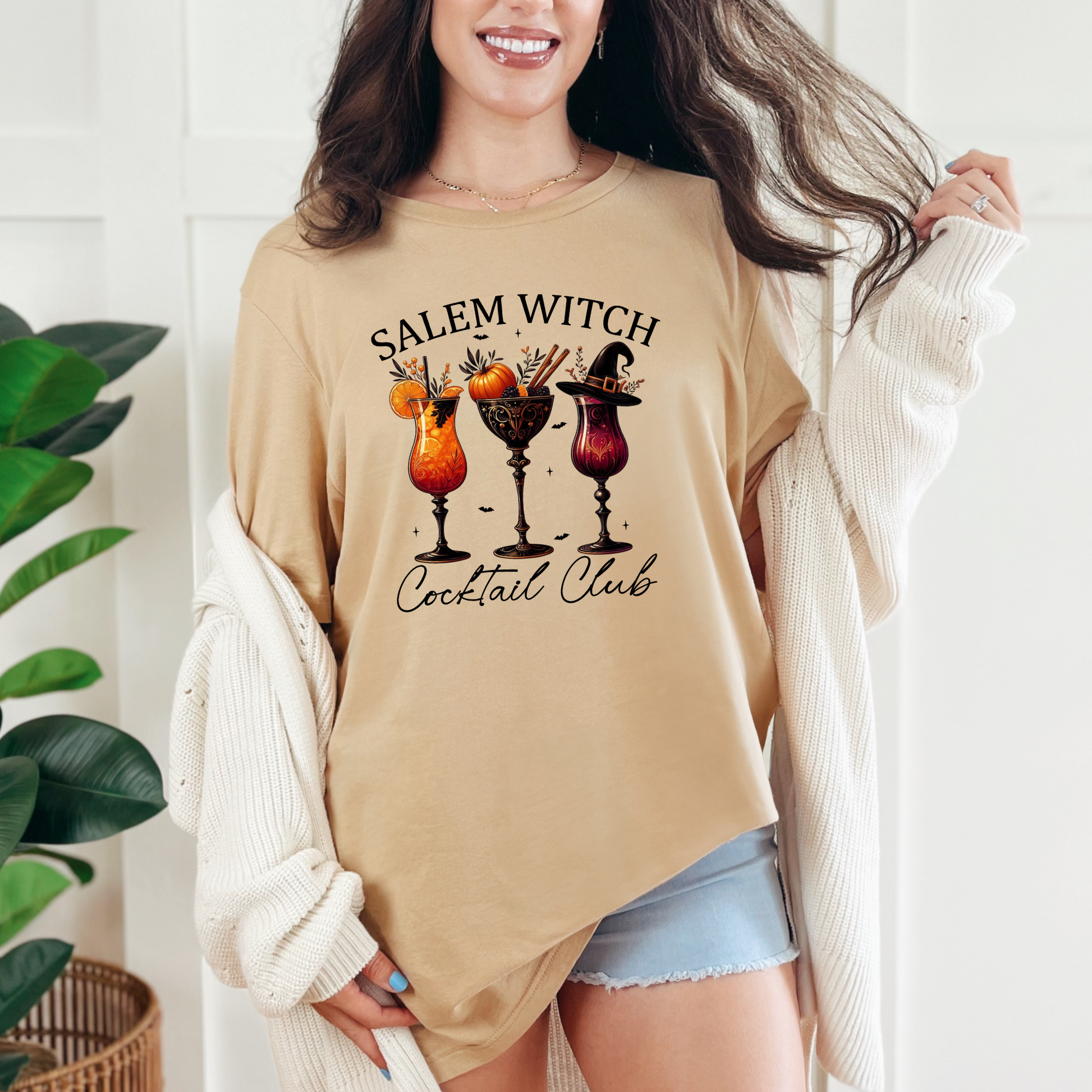 Wholesale Salem Witch Graphic Tee - Sand Dune Tee