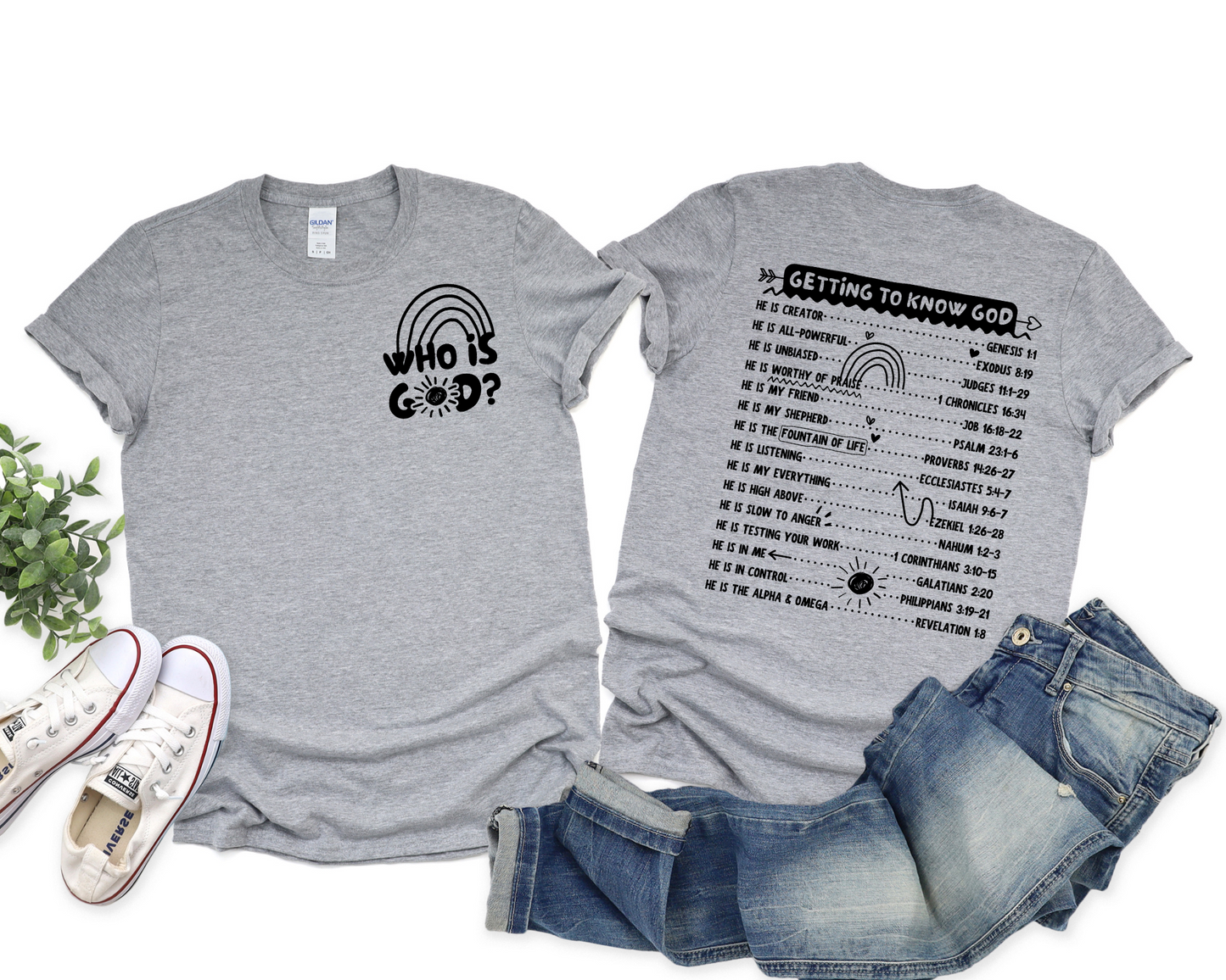 Wholesale Who is God Graphic Tee - Heather Grey