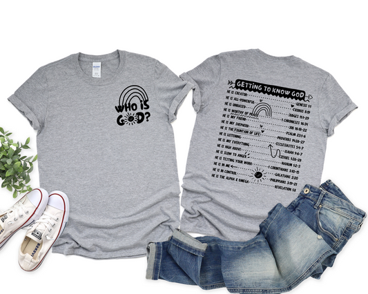 Wholesale Who is God Graphic Tee - Heather Grey