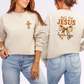Wholesale Fall For Jesus Front/Back Sweatshirt - Sand Sweatshirt