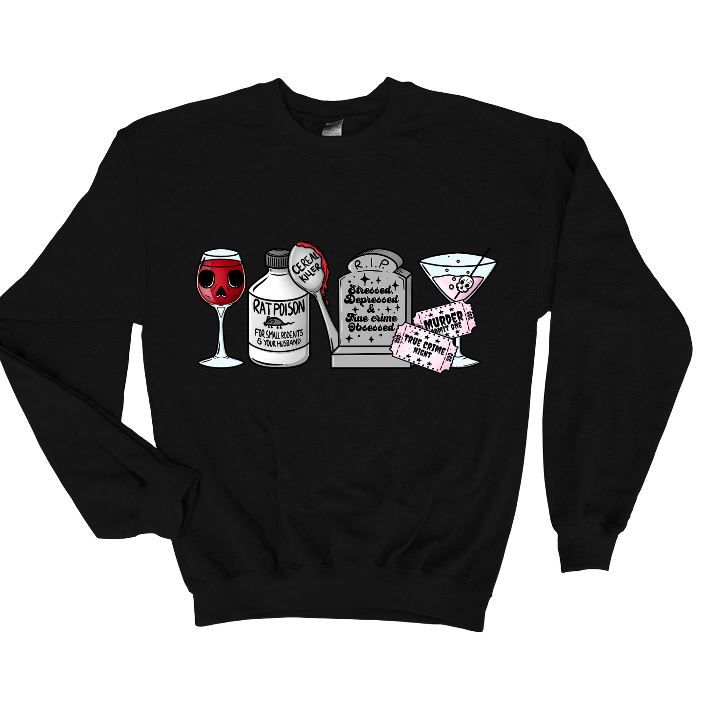 Wholesale All Things True Crime Graphic Tee - Sport Grey Sweatshirt