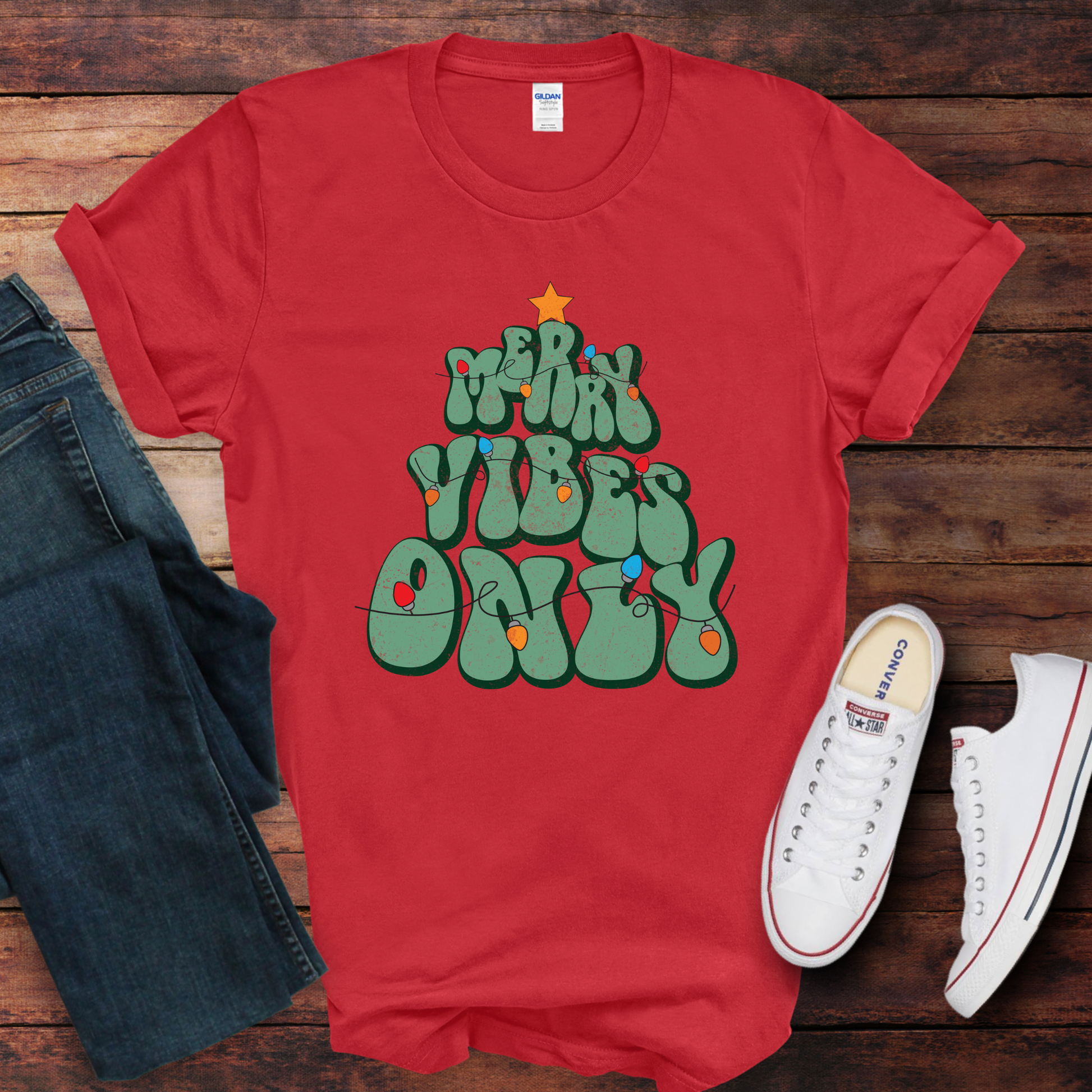 Wholesale Merry Vibes Only Graphic Tee - Black Sweatshirt