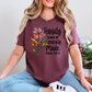 Wholesale Floral Christian Graphic Tee - Heather Maroon Tee