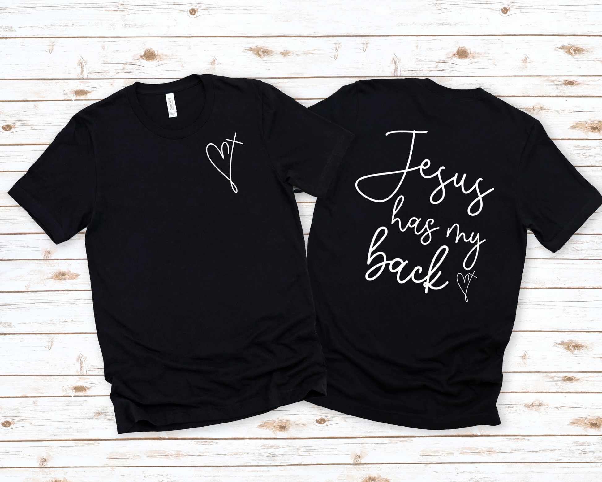 Wholesale Jesus has my back Graphic Tee - Grey Tee