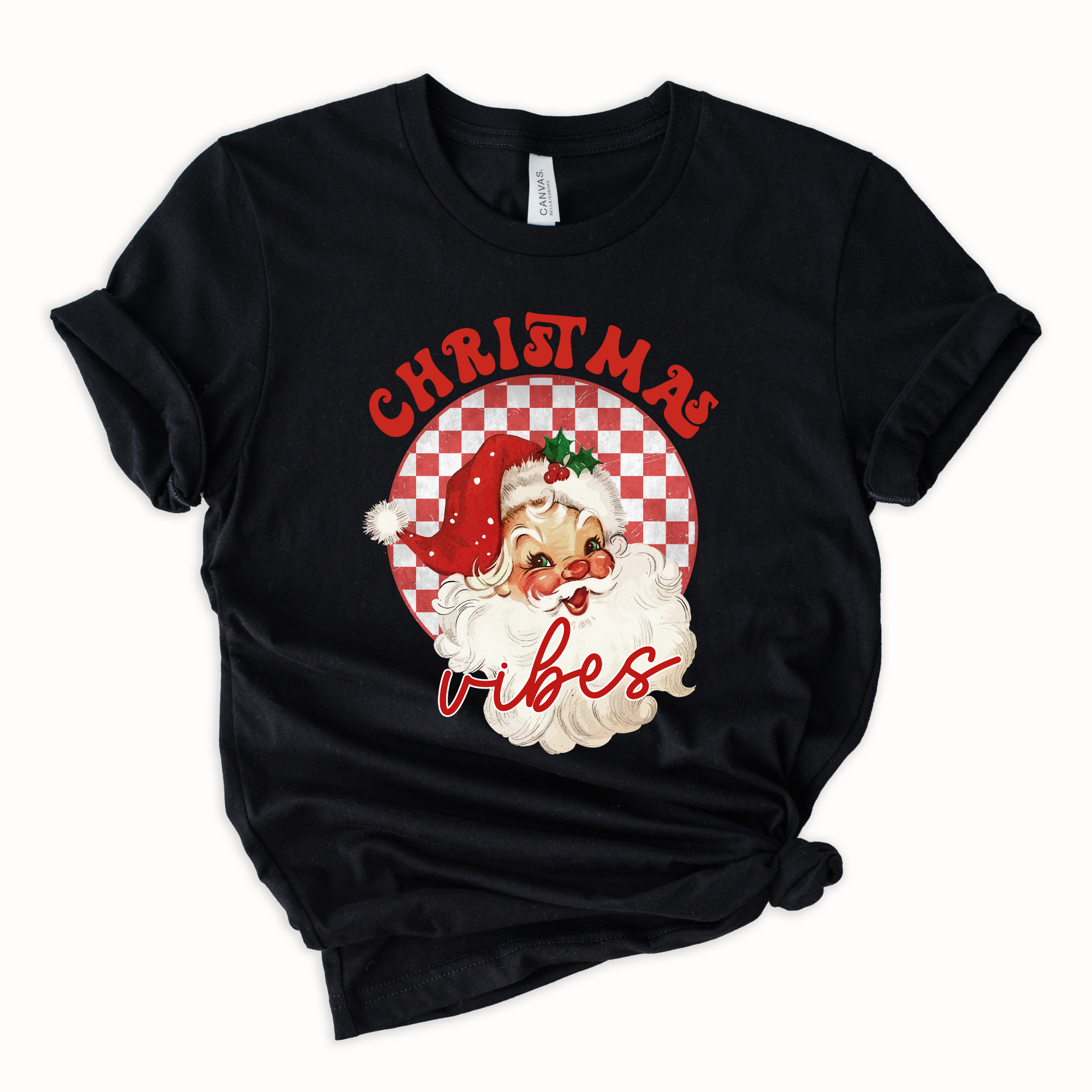 Wholesale Retro Christmas Vibes Graphic Tee - Sport Grey Sweatshirt