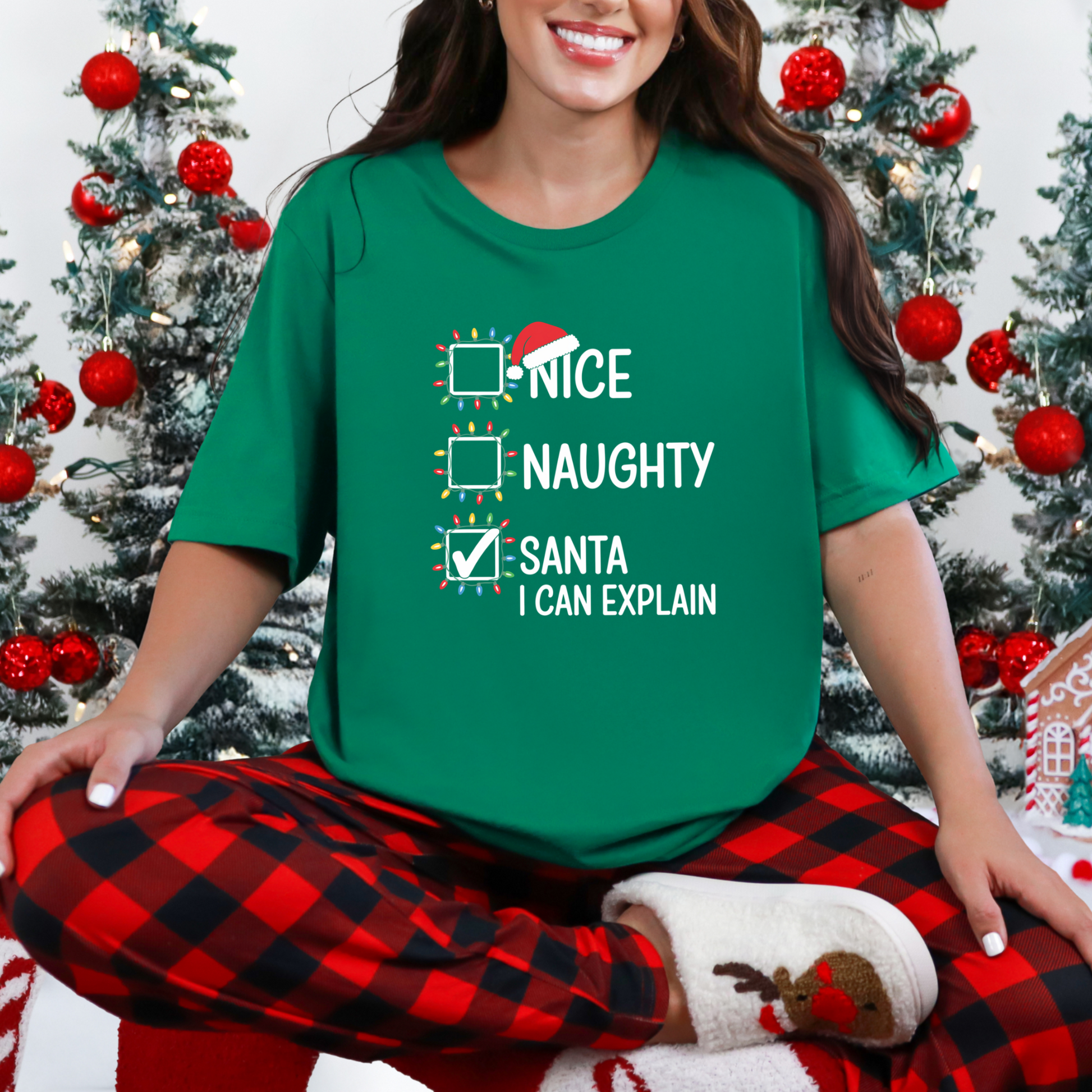 Wholesale Santa I Can Explain Graphic Tee - Kelly Tee