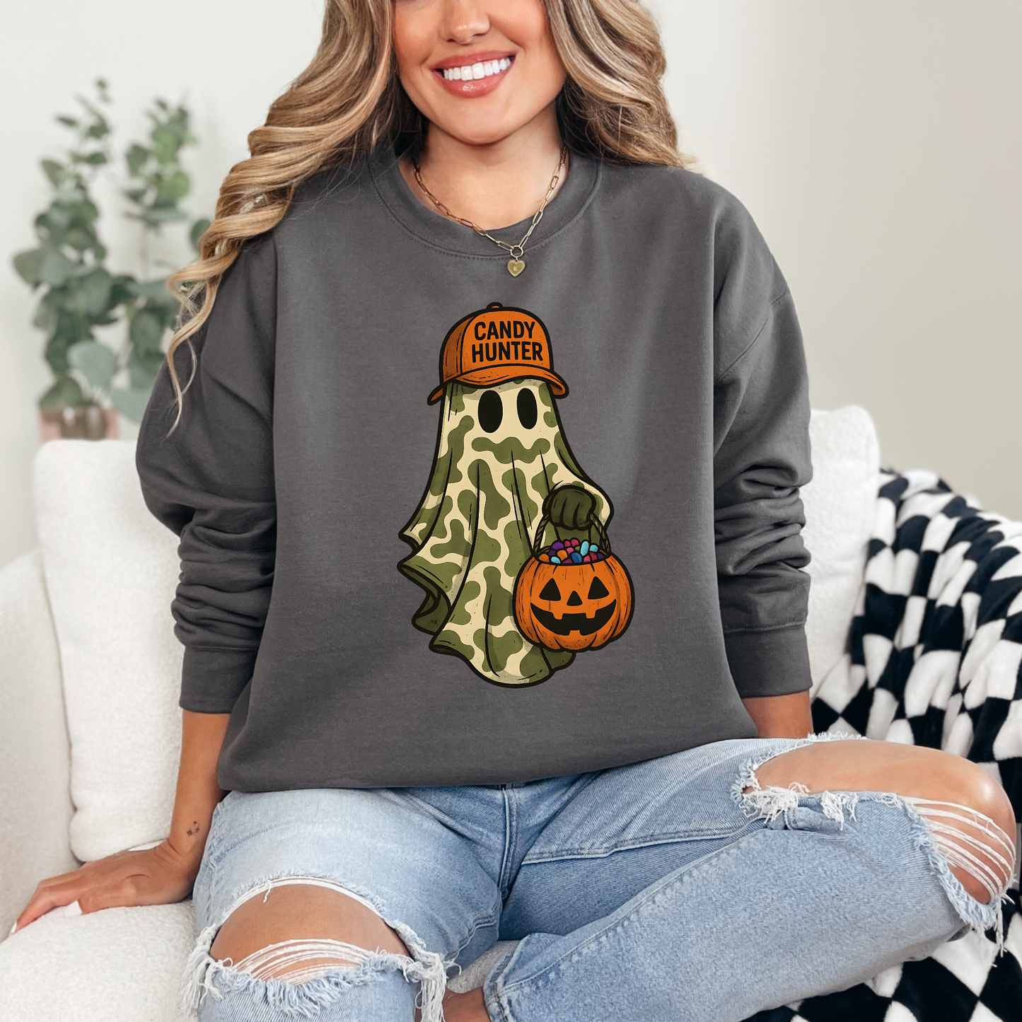 Wholesale Candy Hunter Sweatshirt - Charcoal Sweatshirt