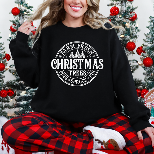 Wholesale Farm Fresh Christmas Trees Sweatshirt - Black Sweatshirt