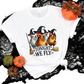 Wholesale Funny Halloween Chickens Graphic Tee - White Tee