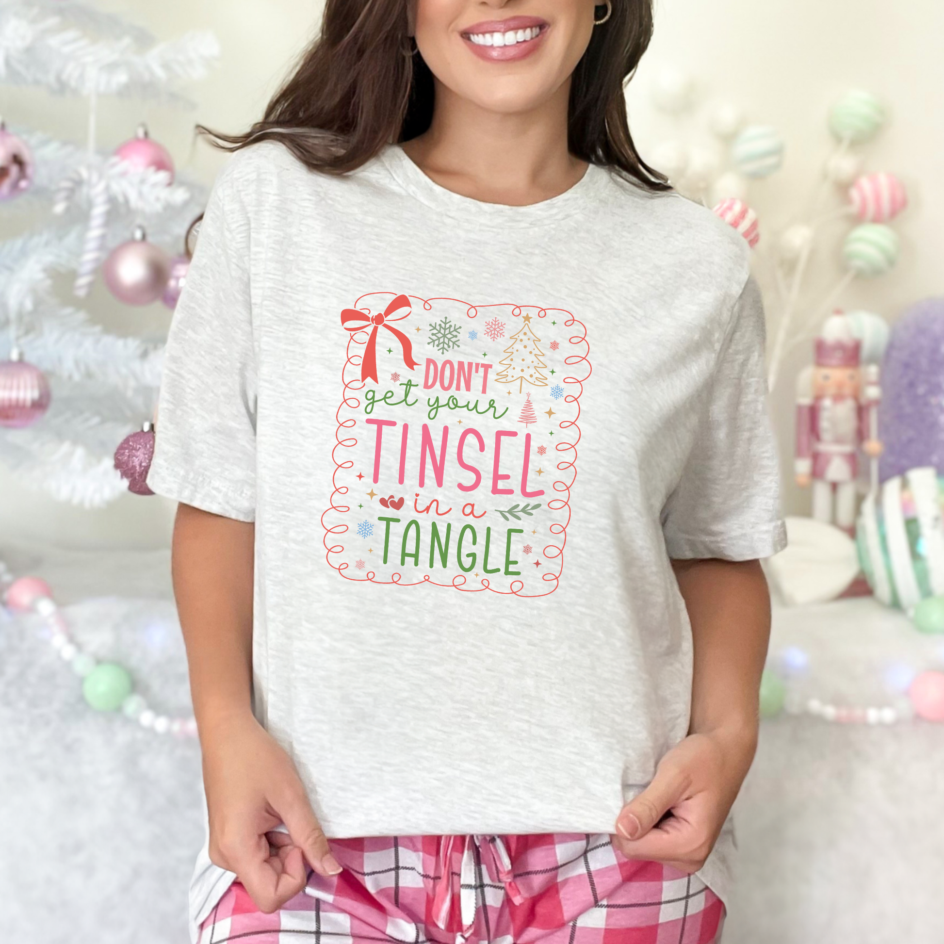 Wholesale Tinsel in a Tangle Colorful Graphic Tee - Ash Tee