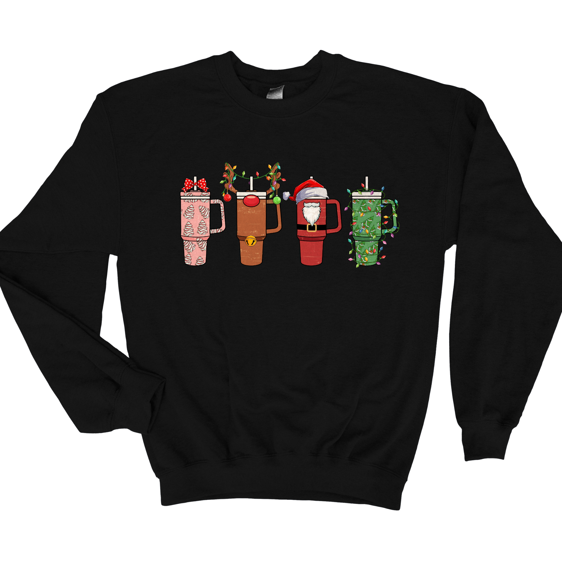 Wholesale Christmas Cups Graphic Tee - Black Sweatshirt
