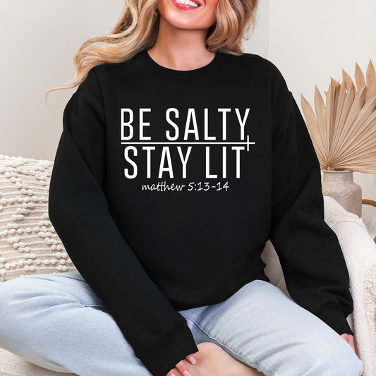 Wholesale Be Salty Stay Lit Sweatshirt - Black Sweatshirt