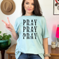 Wholesale Pray pray pray Graphic Tee - Dusty Blue Tee