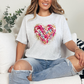 Faux Glitter Yarn Heart Graphic Tee
