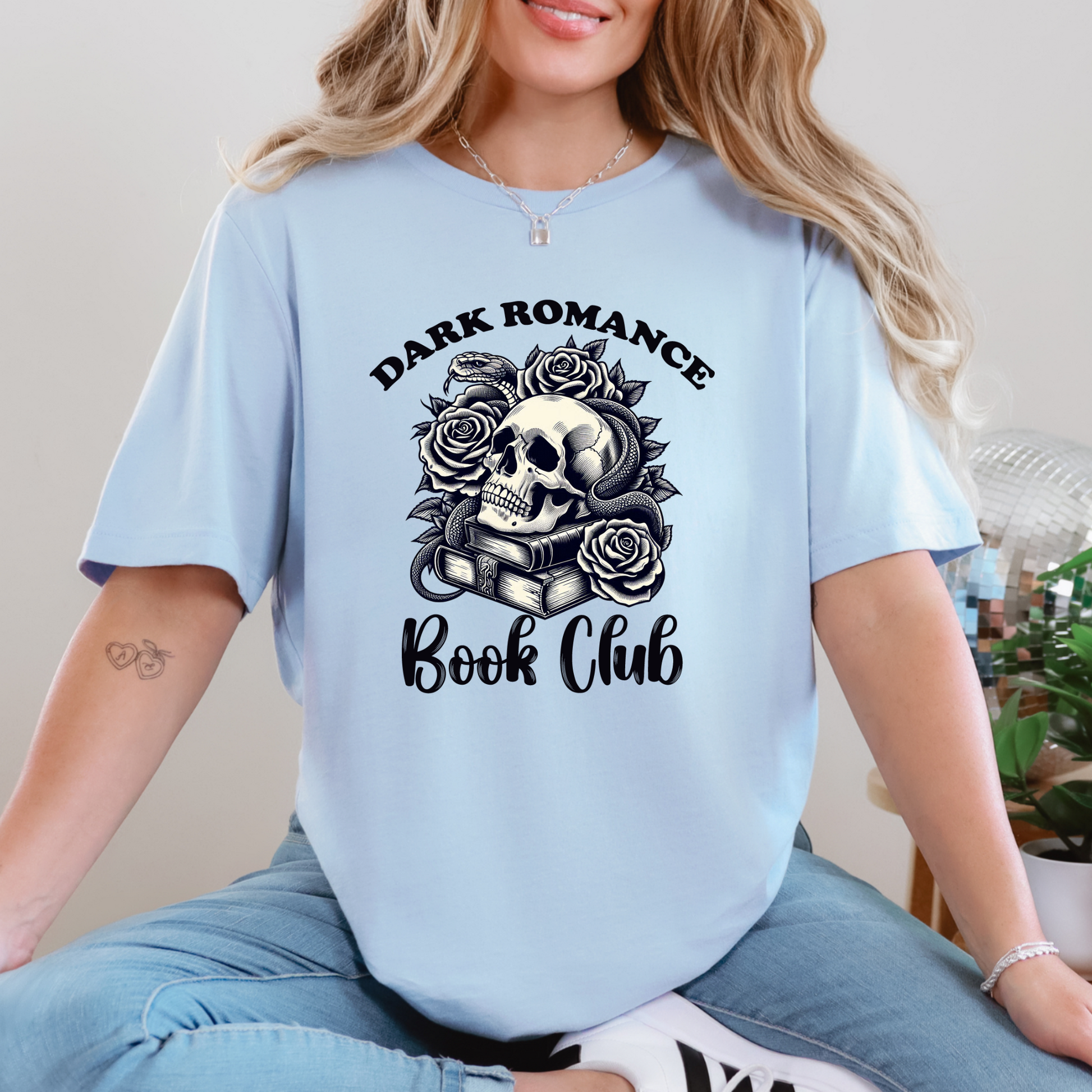 Wholesale Dark Romance Book Club Graphic Tee - Baby Blue Tee