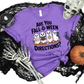Wholesale Falloween Directions Graphic Tee - Heather Team Purple Tee
