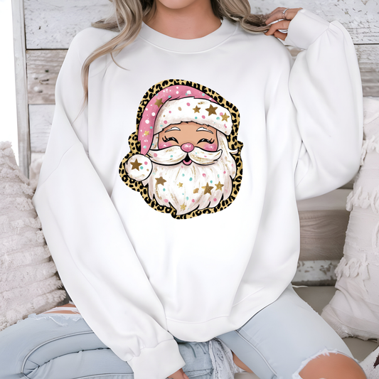 Wholesale Preppy Santa Sweatshirt - White Sweatshirt
