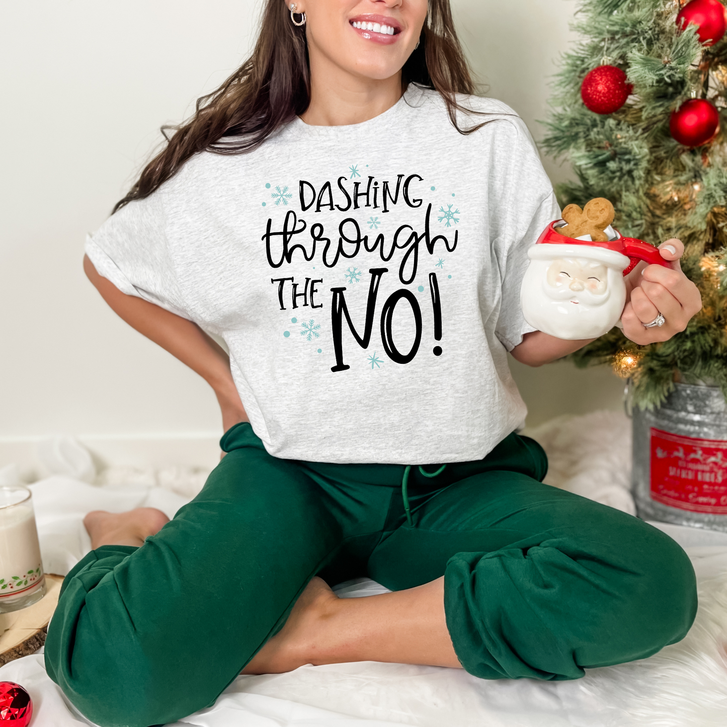 Wholesale Dashing through the NO Graphic Tee - Heather Dust Tee