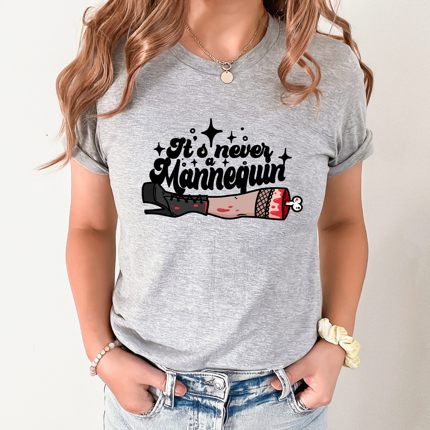 Wholesale It's never a mannequin Graphic Tee - Sport Grey Tee