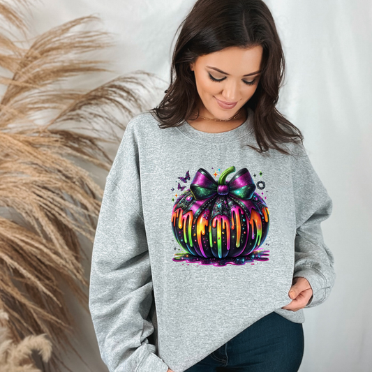 Wholesale Spooky Pumpkin Sweatshirt - Grey Sweatshirt