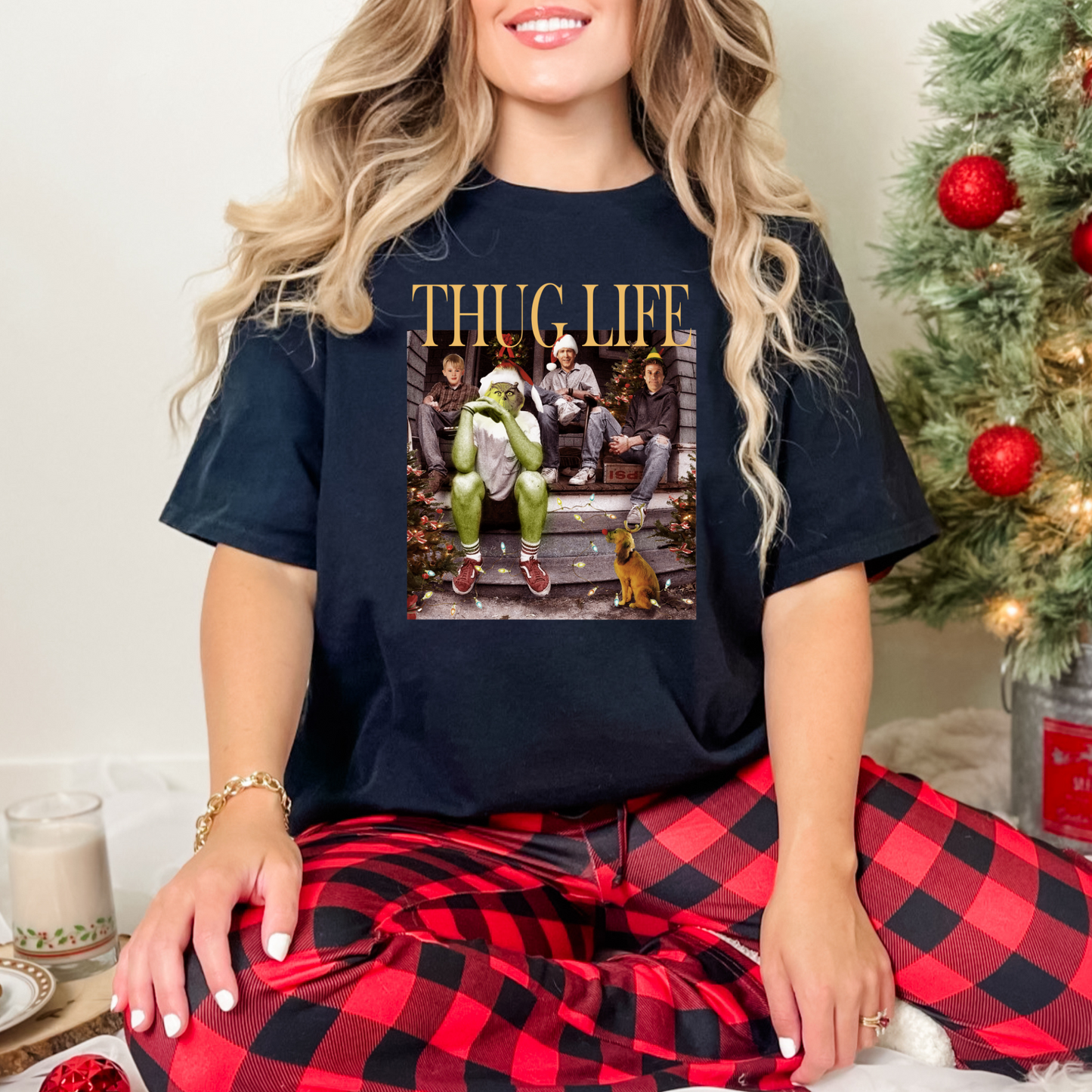 Wholesale Christmas Thug Life - Red Tee