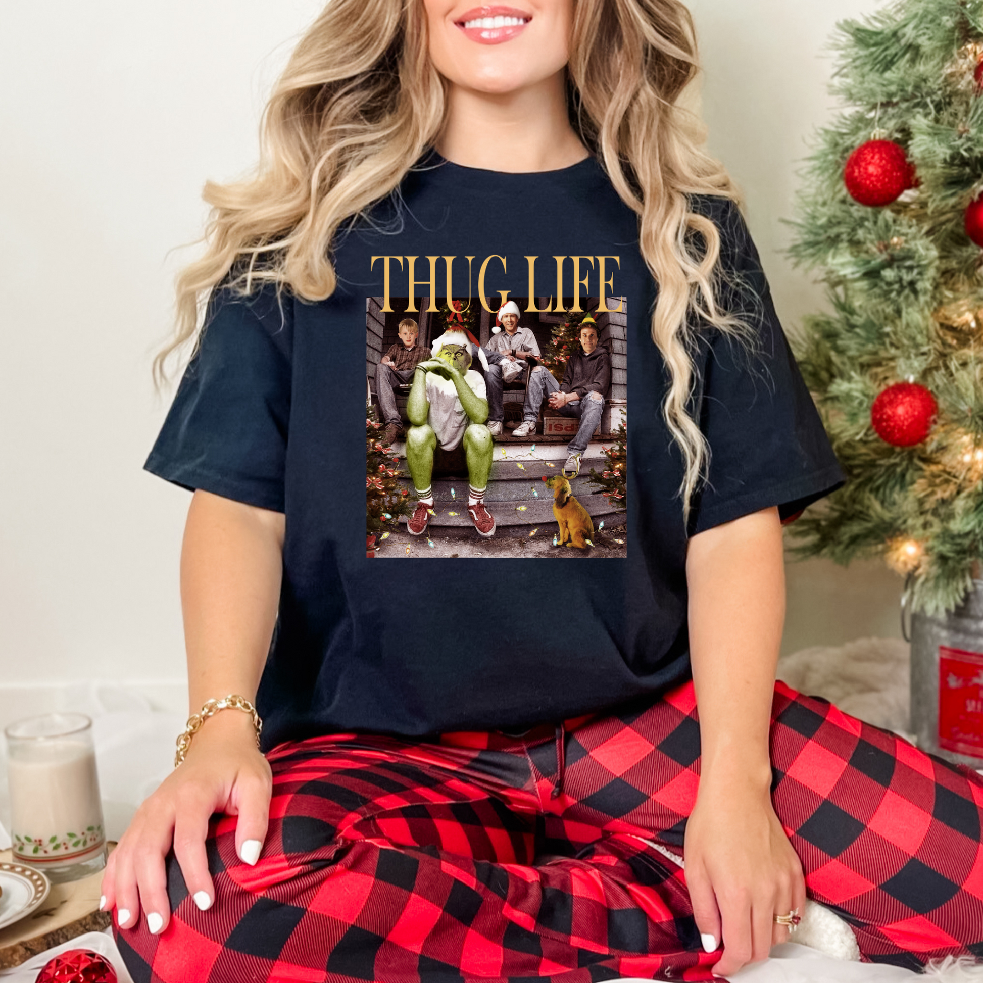 Wholesale Christmas Thug Life - Red Tee
