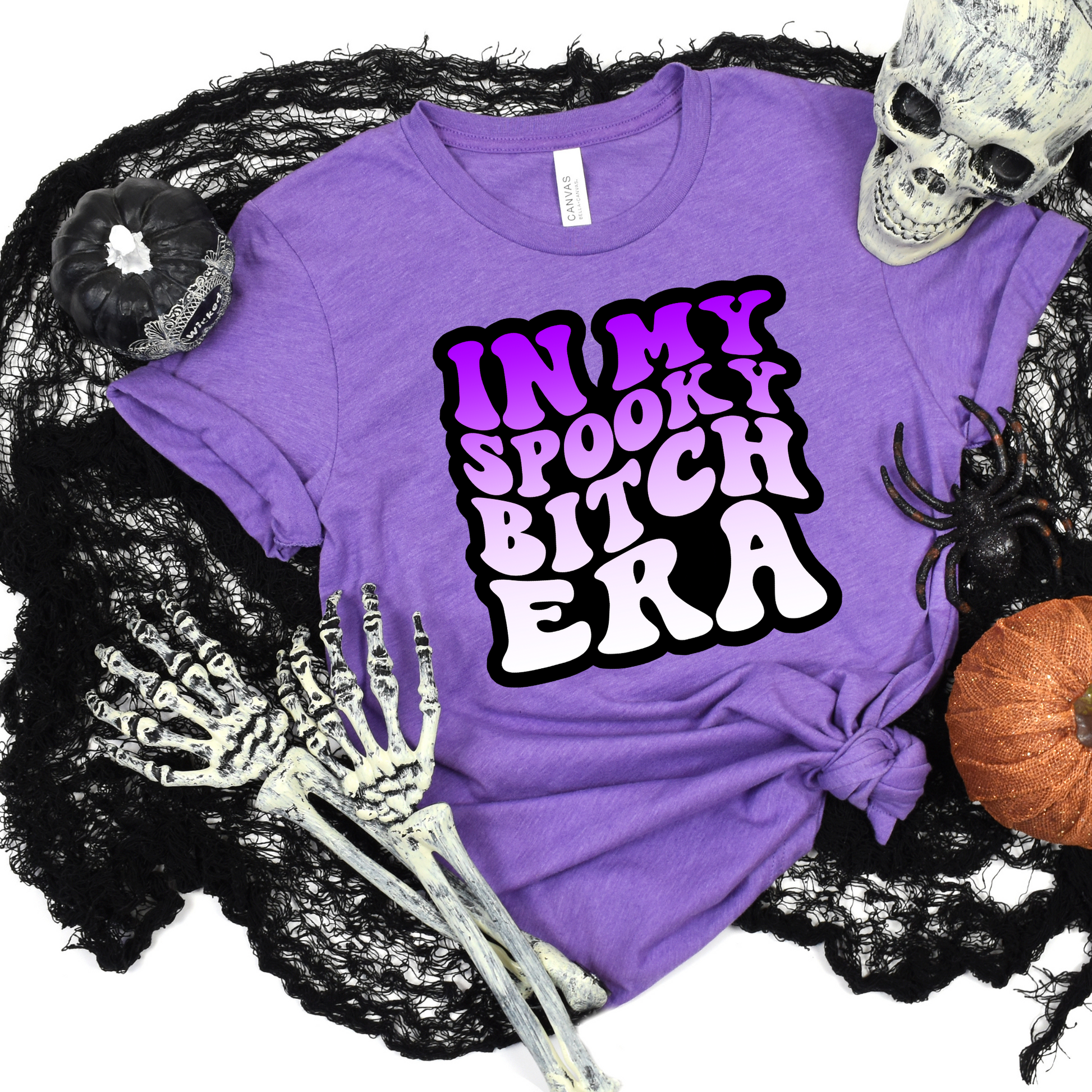 Wholesale Retro Spooky Bitch Era - Black Tee