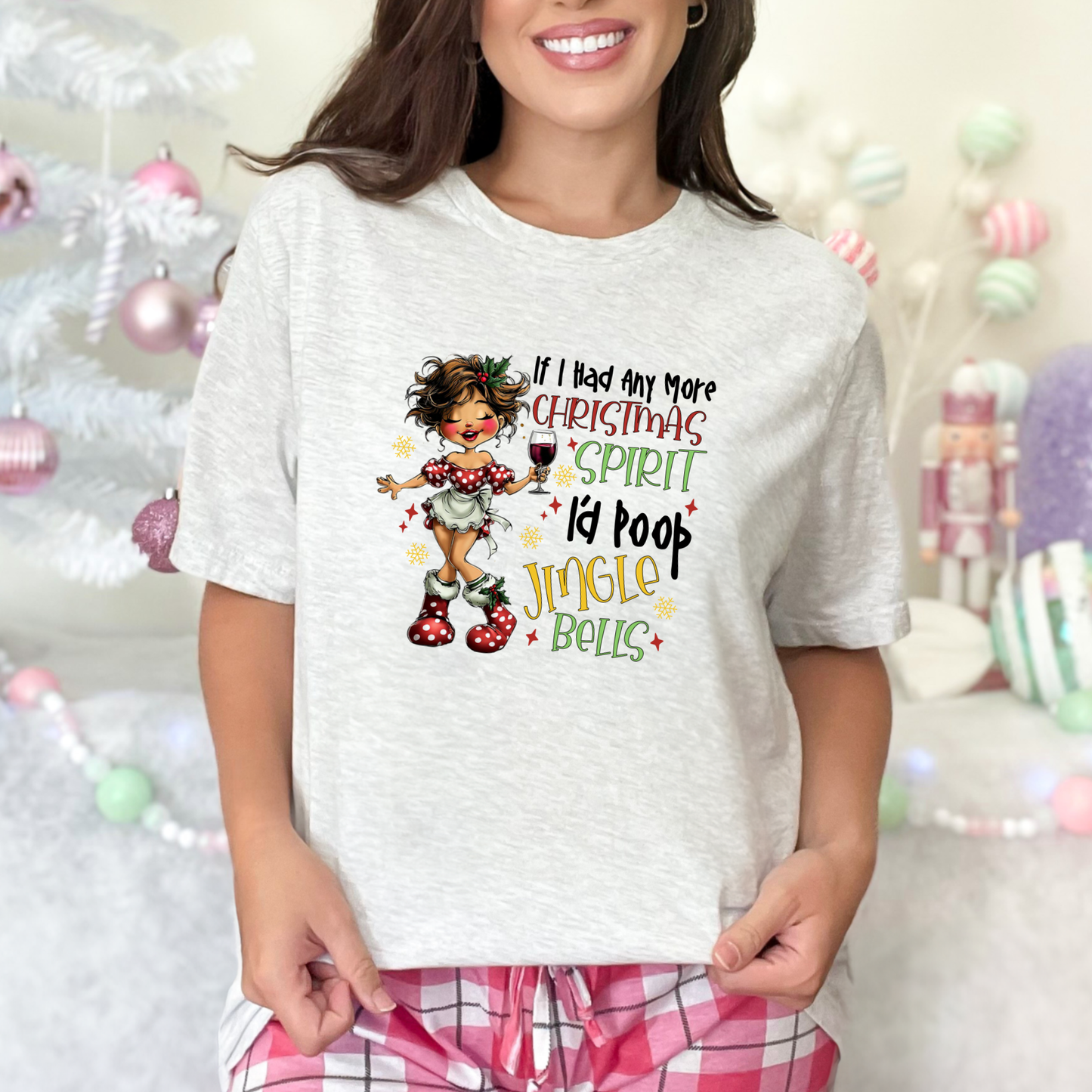 Wholesale Poop Jingle Bells Graphic Tee - Ash Tee