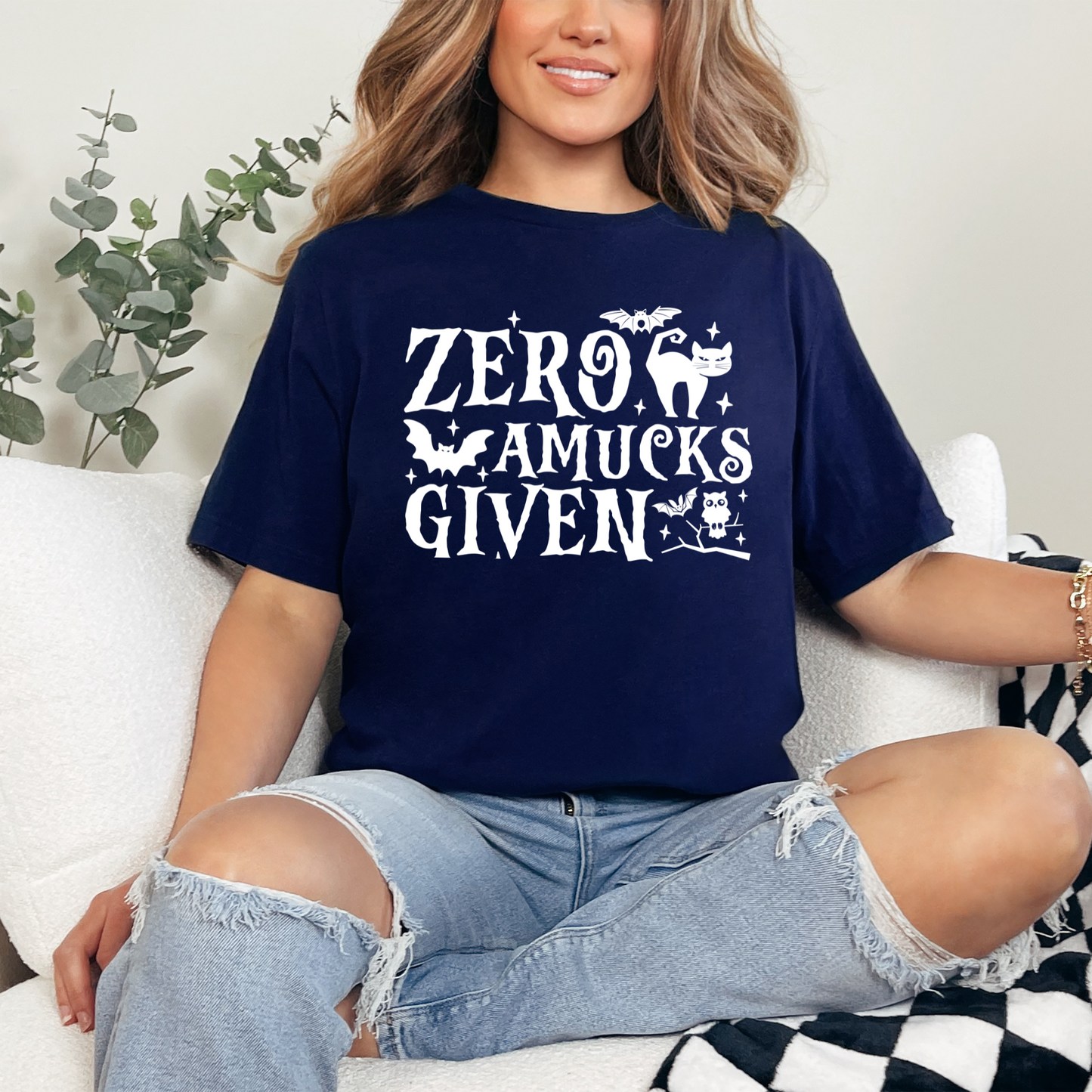 Wholesale Zero Amucks Given Graphic Tee - Navy Tee