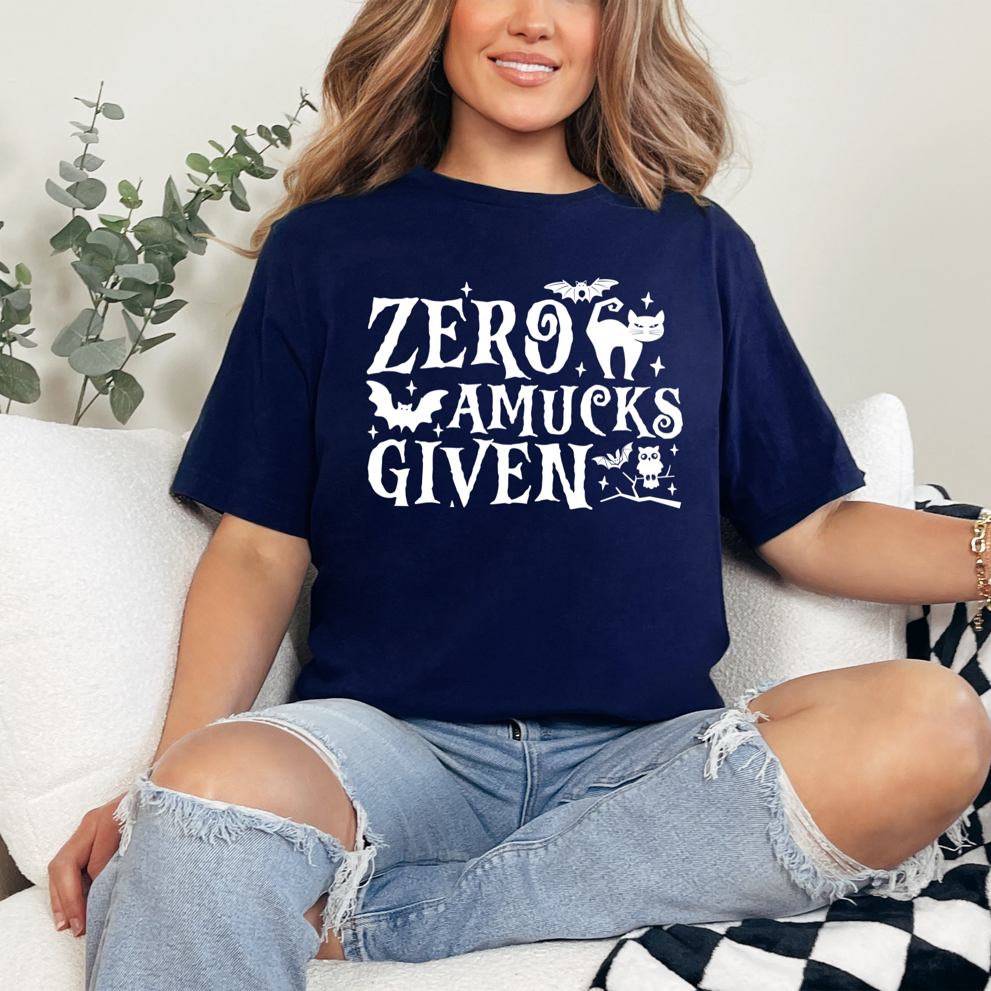 Wholesale Zero Amucks Given Graphic Tee - Navy Tee